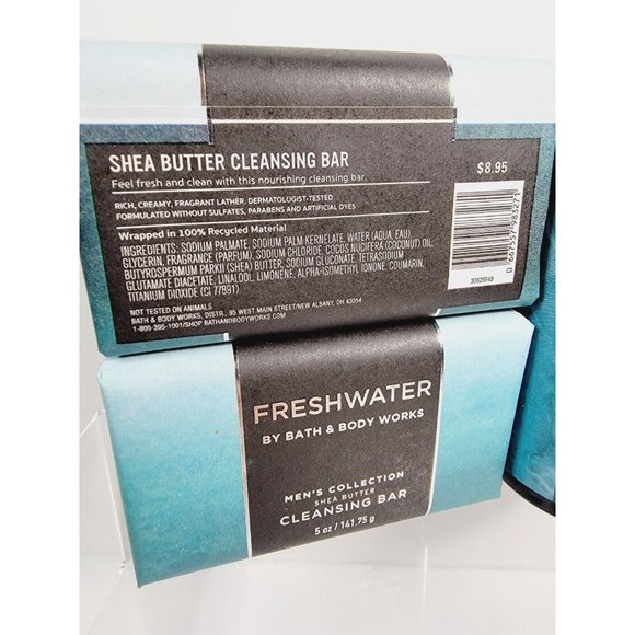 3pc FRESHWATER Bath & Body Works Mens Set 2 Cleansing Soap Bars Body Spray NEW - Picture 7 of 8